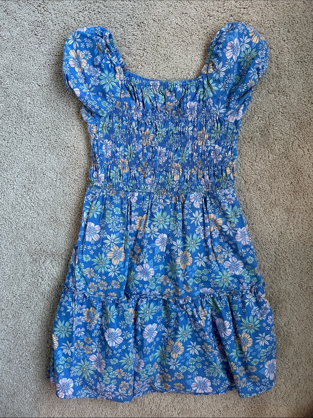 Jumping Beans, Blue Floral Smocked Sundress, GUC, 8